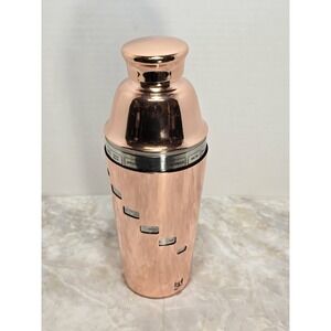 OGGI Copper Cocktail Recipe Shaker Martini Bar Tool Stainless Steel EUC